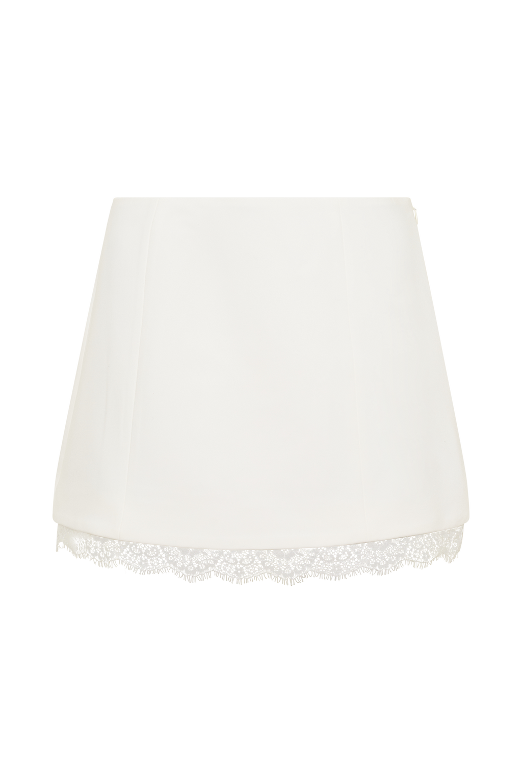 Ariella Suiting Mini Skirt With Lace - White