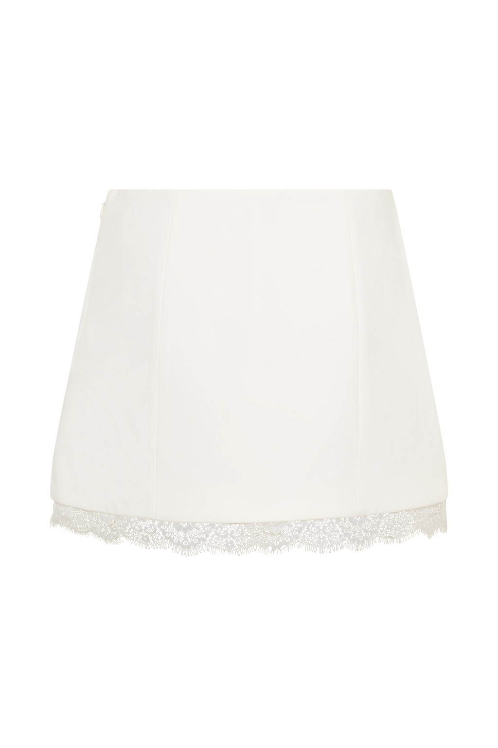 Ariella Suiting Mini Skirt With Lace - White