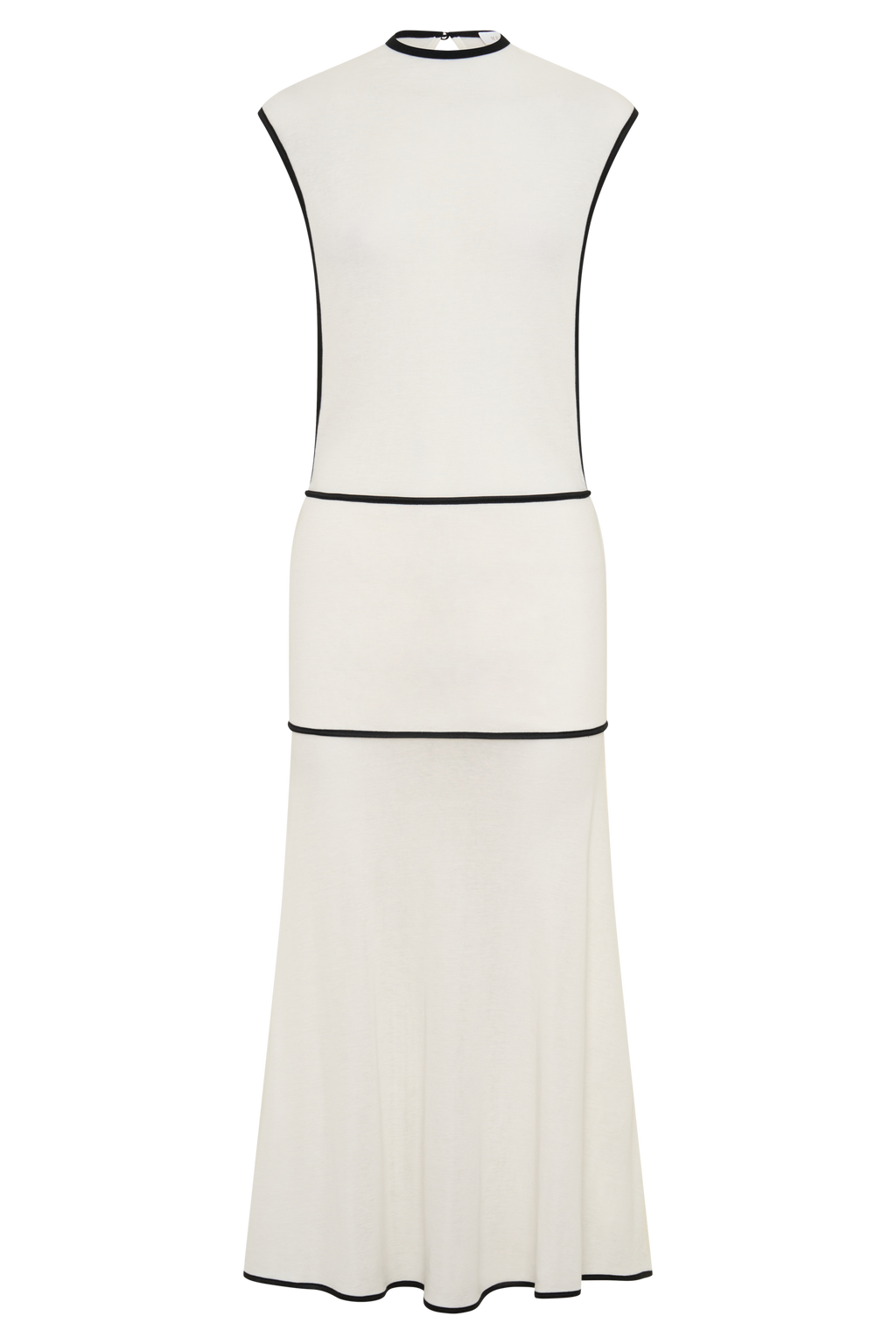 Aris Sleeveless Sheer Maxi Dress - Black/White