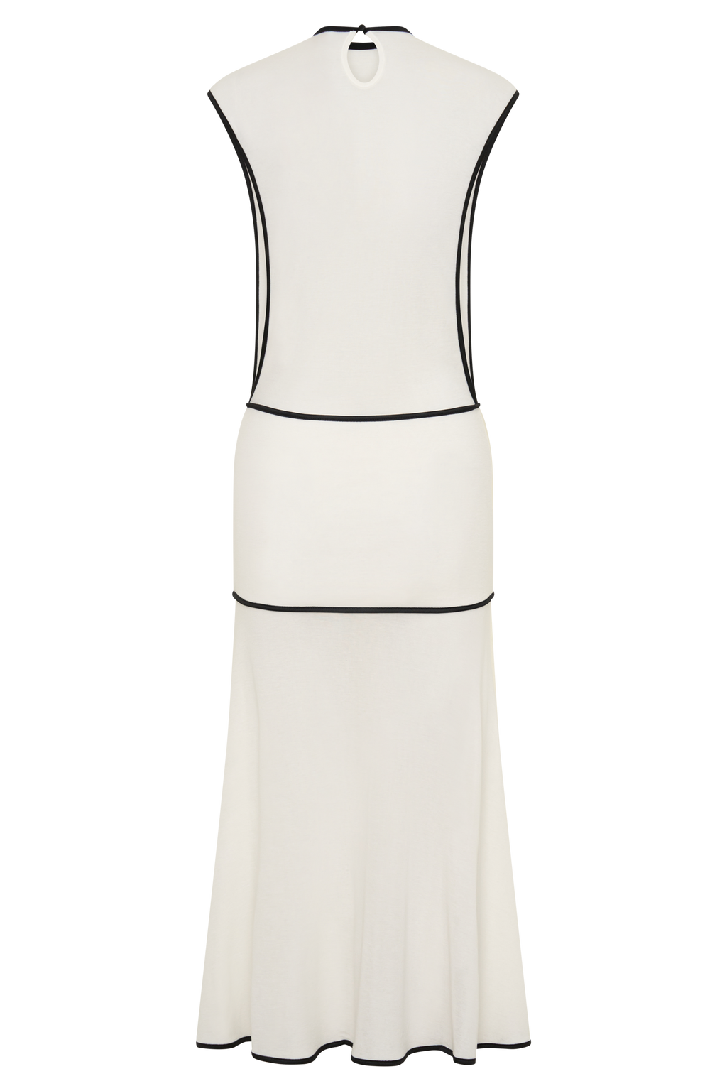Aris Sleeveless Sheer Maxi Dress - Black/White