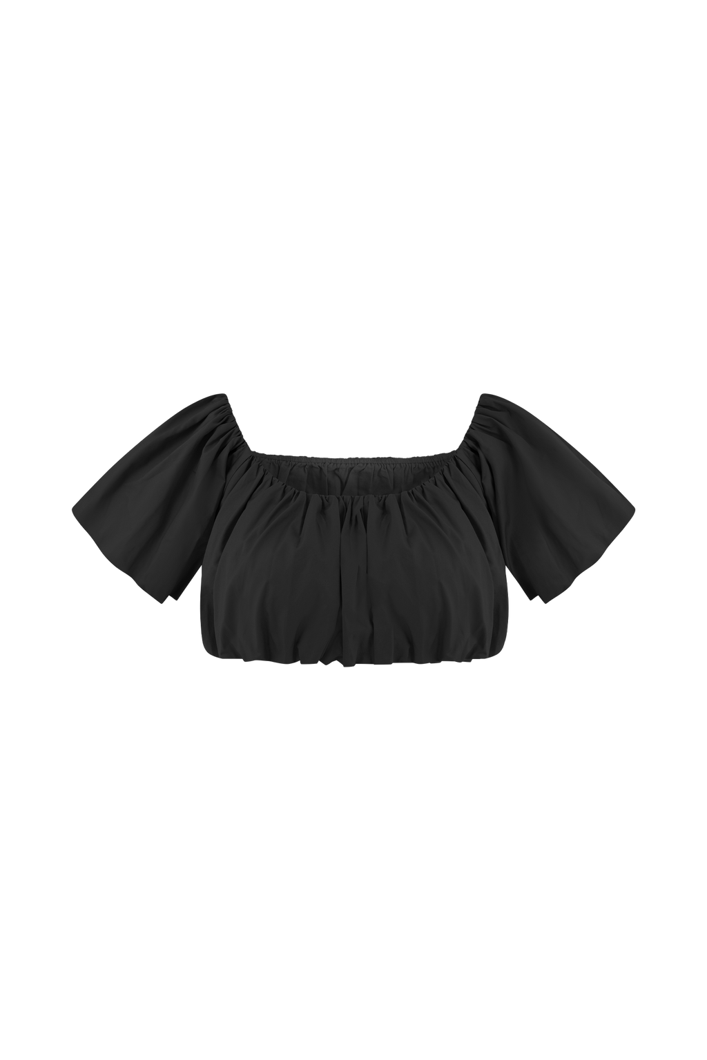 Autumn Off Shoulder Bubble Top - Black