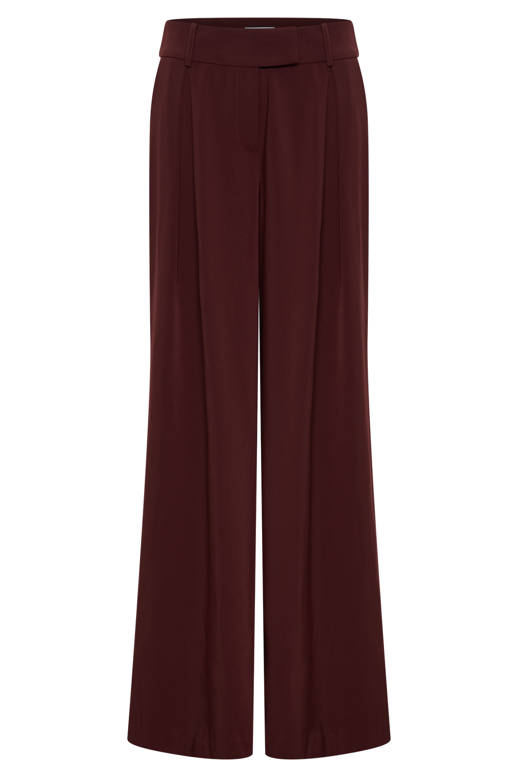 Jacqueline Pleated Wide Leg Pants - Mahogany