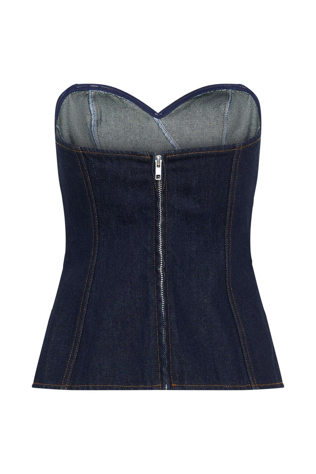 Sylas Strapless Buckle Denim Top - Indigo Blue