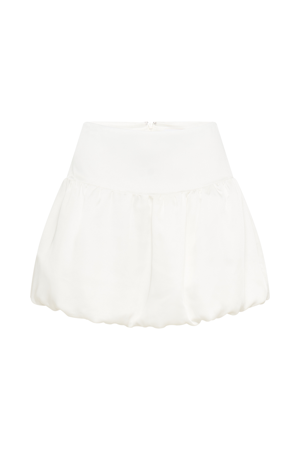 Genia Satin Bubble Mini Skirt - White
