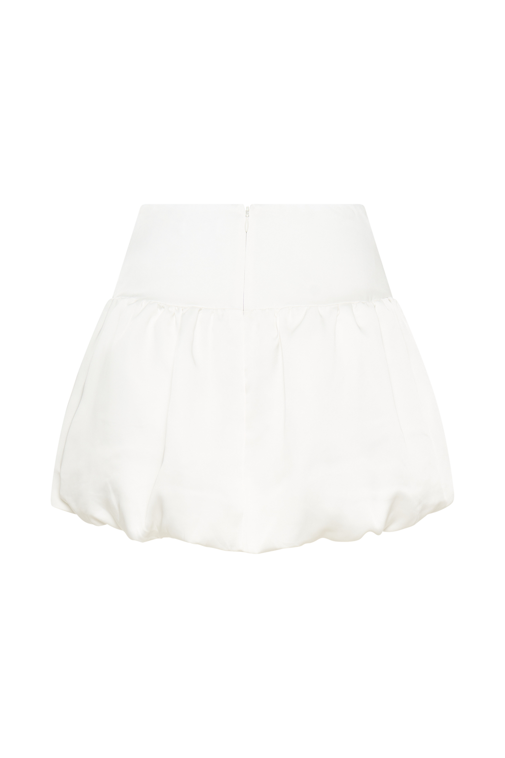 Genia Satin Bubble Mini Skirt - White
