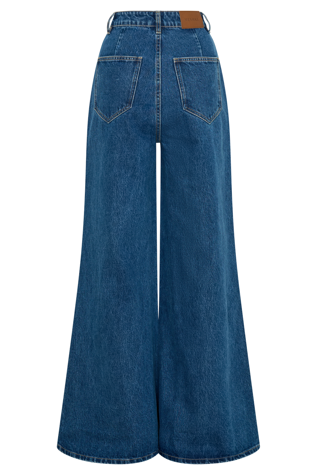 Jen Wide Leg Flare Denim Jeans - Dark Blue