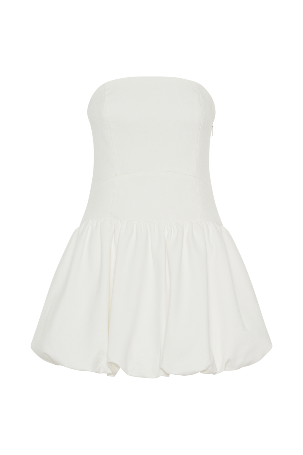 Clementina Strapless Bubble Mini Dress - White