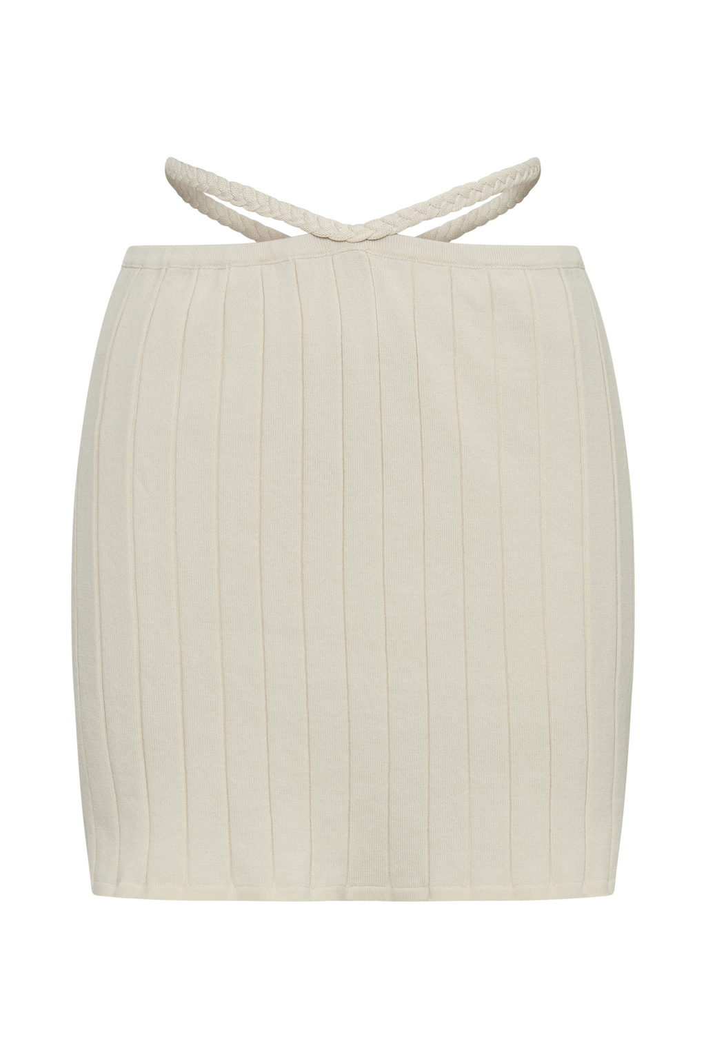 Celine A-Line Extreme Rib Mini Skirt - Ivory