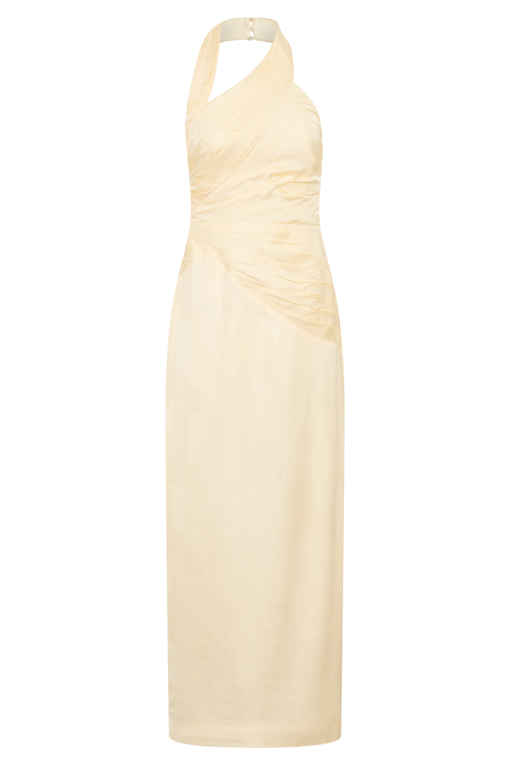 Chiara Halter Satin Maxi Dress - Buttermilk