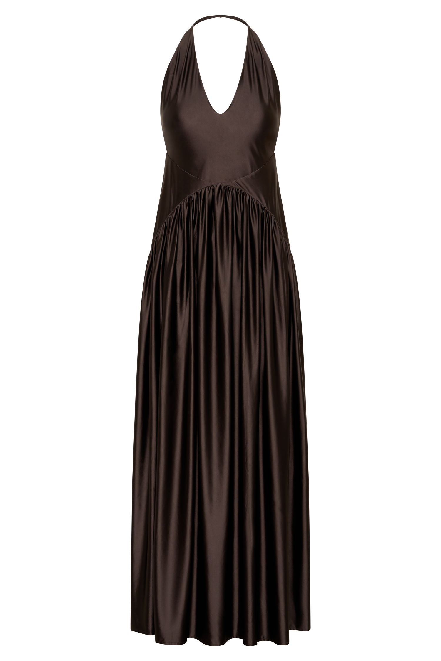 Cypress Halter Maxi Dress - Chocolate