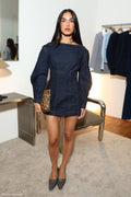 Cosmala Denim Long Sleeve Mini Dress - Indigo Blue