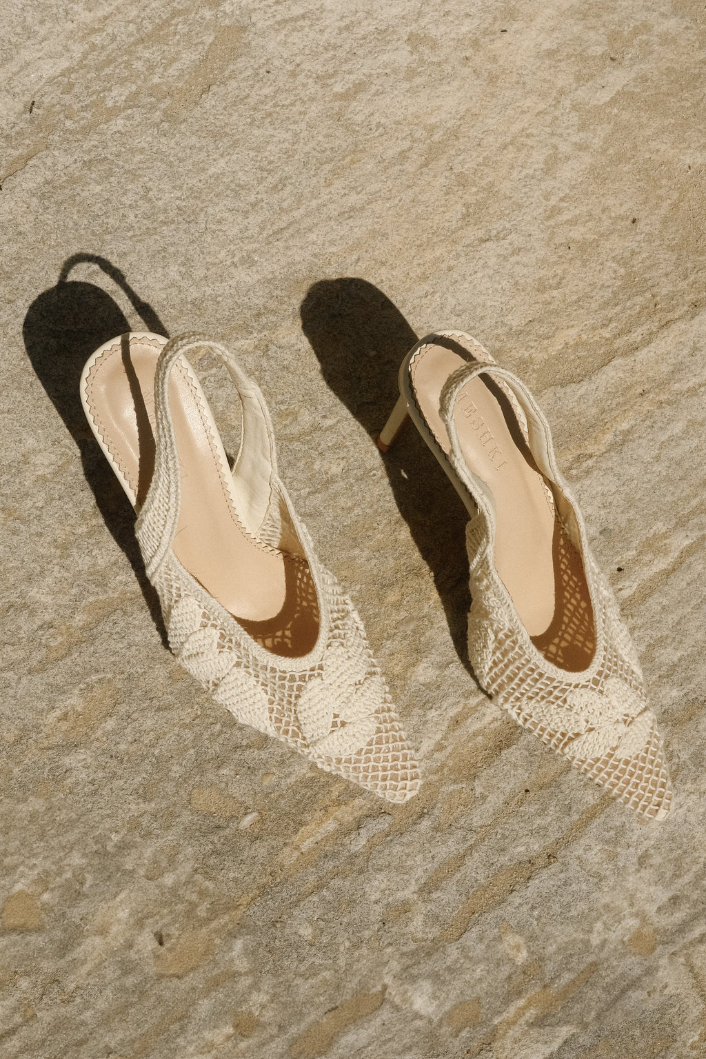 Guinevere Lace Applique Heel - Ivory