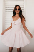 Muriel Mini Dress With Crochet - Powder Pink