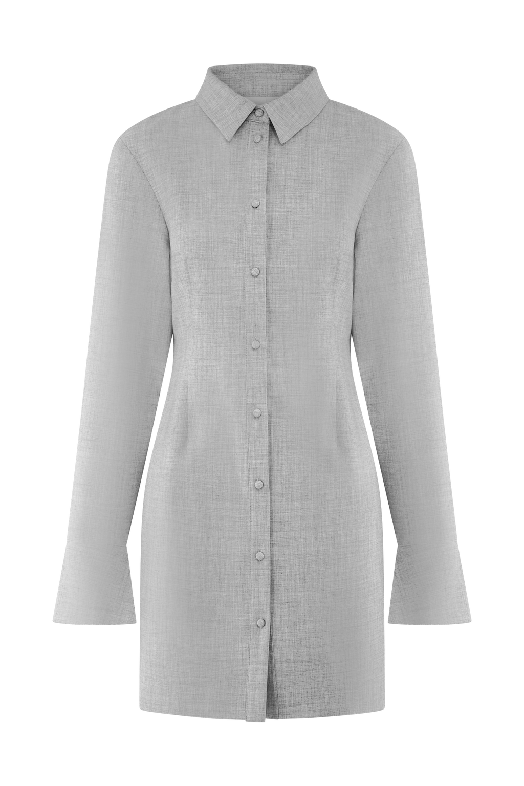 Dorian Fitted Shirt Mini Dress - Charcoal Marle