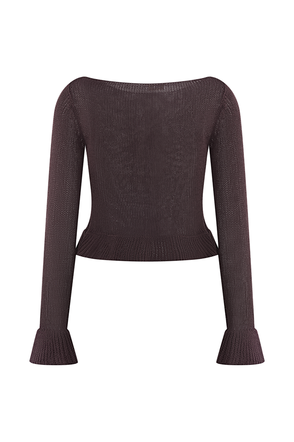 Eleanor Knit Frill Cardigan - Chocolate