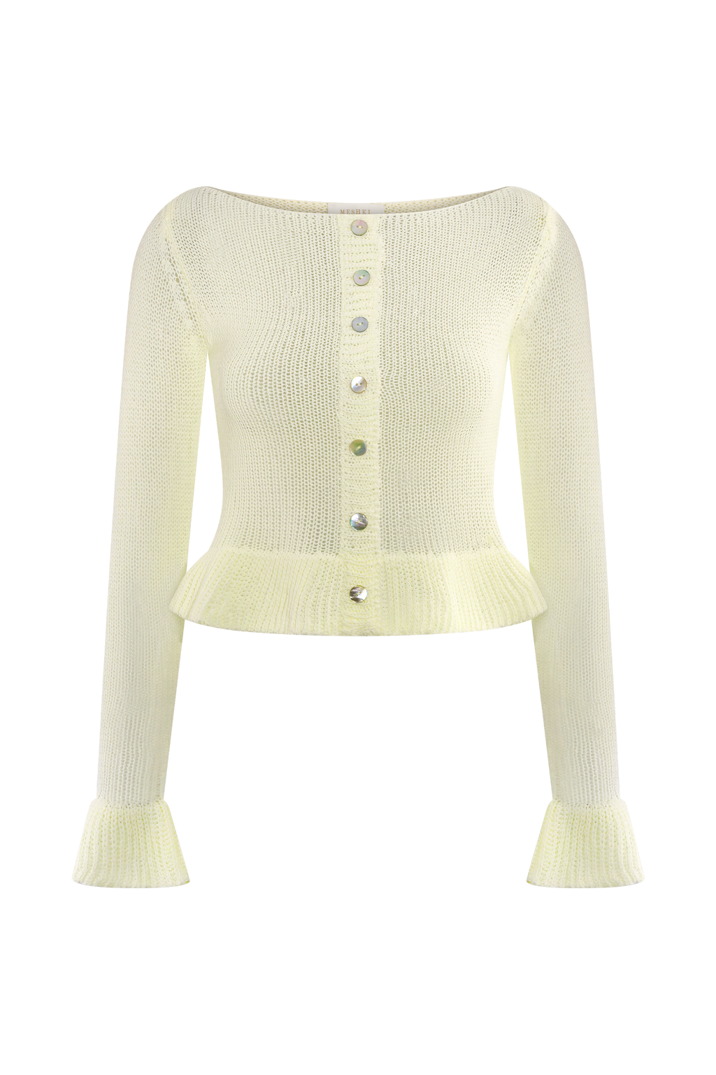 Eleanor Knit Frill Cardigan - White