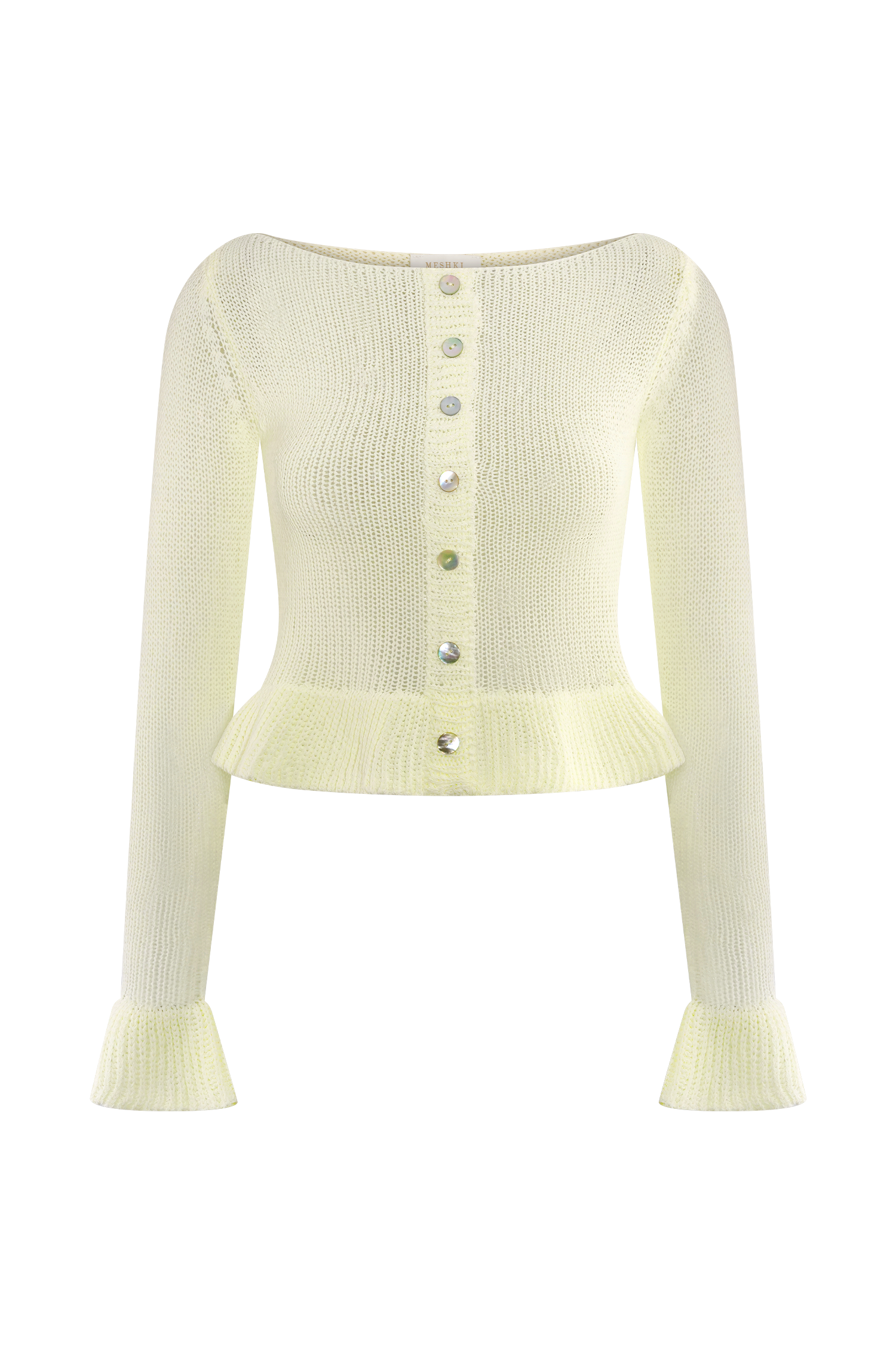 Eleanor Knit Frill Cardigan - White