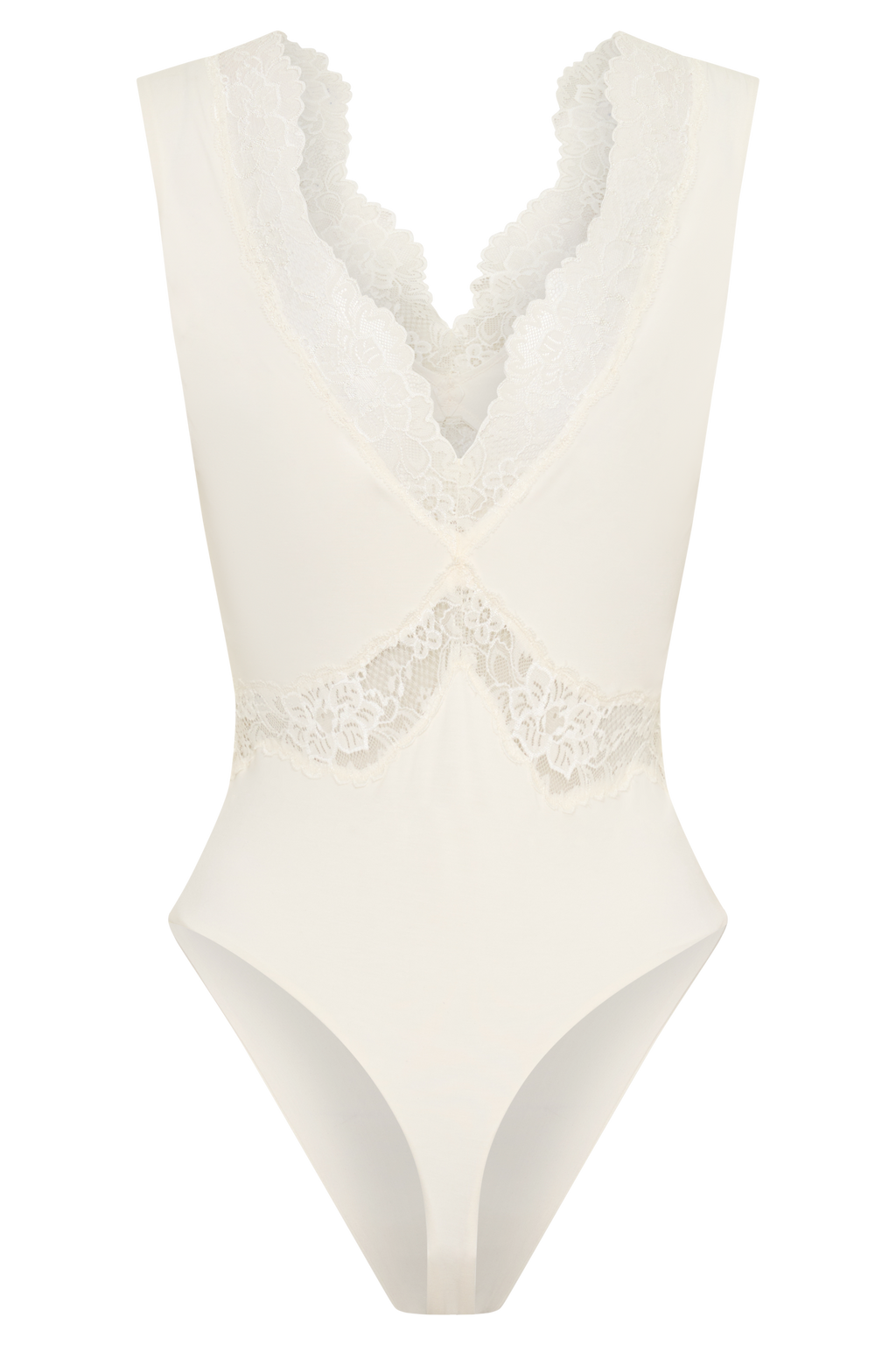 Electra Slinky Lace Bodysuit - Ivory