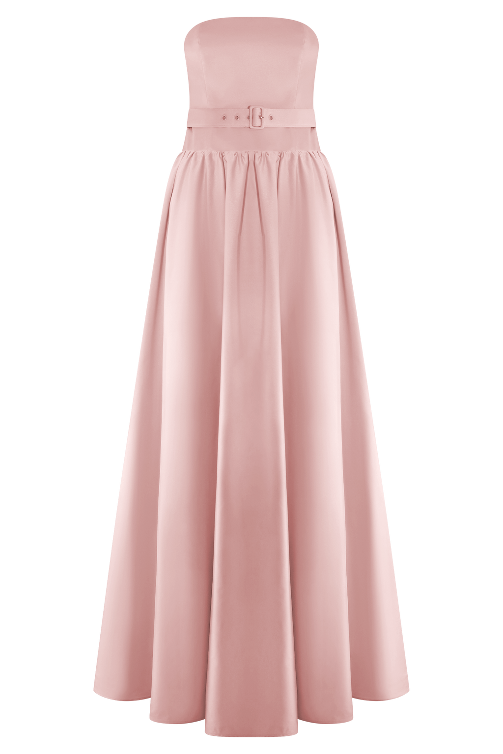 Florence Strapless Belted Maxi Dress - Baby Pink
