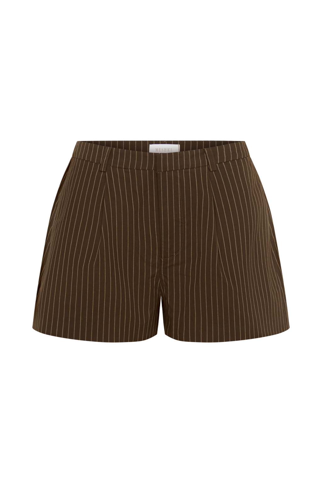 Alina Pintuck Cotton Shorts - Chocolate