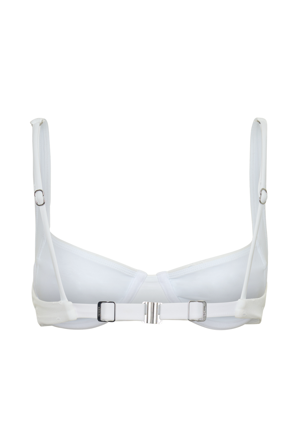 Abra Underwire Apex Bikini Top - White Textured Fabric