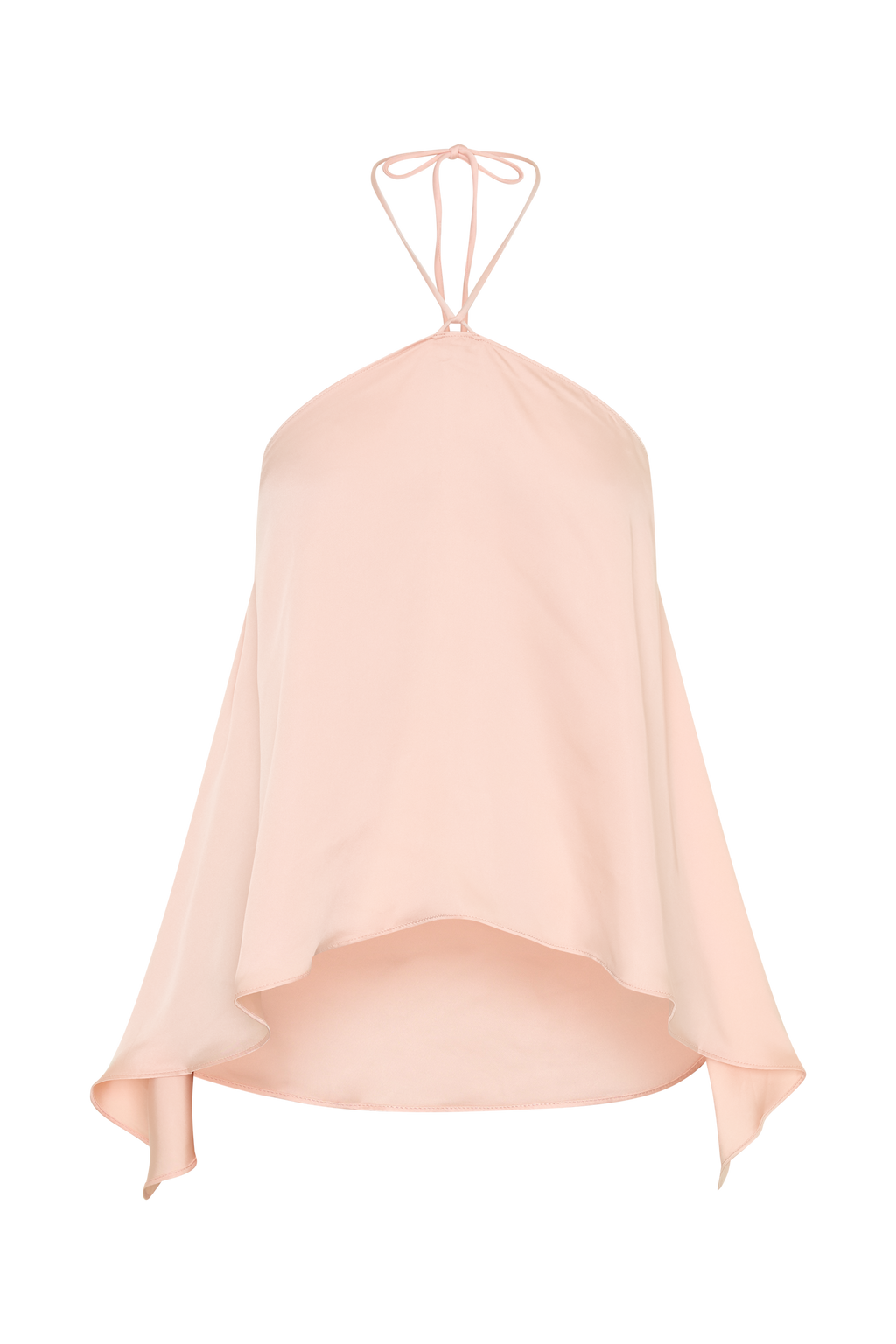 Adelaide Draped Satin Halter Top - Peach