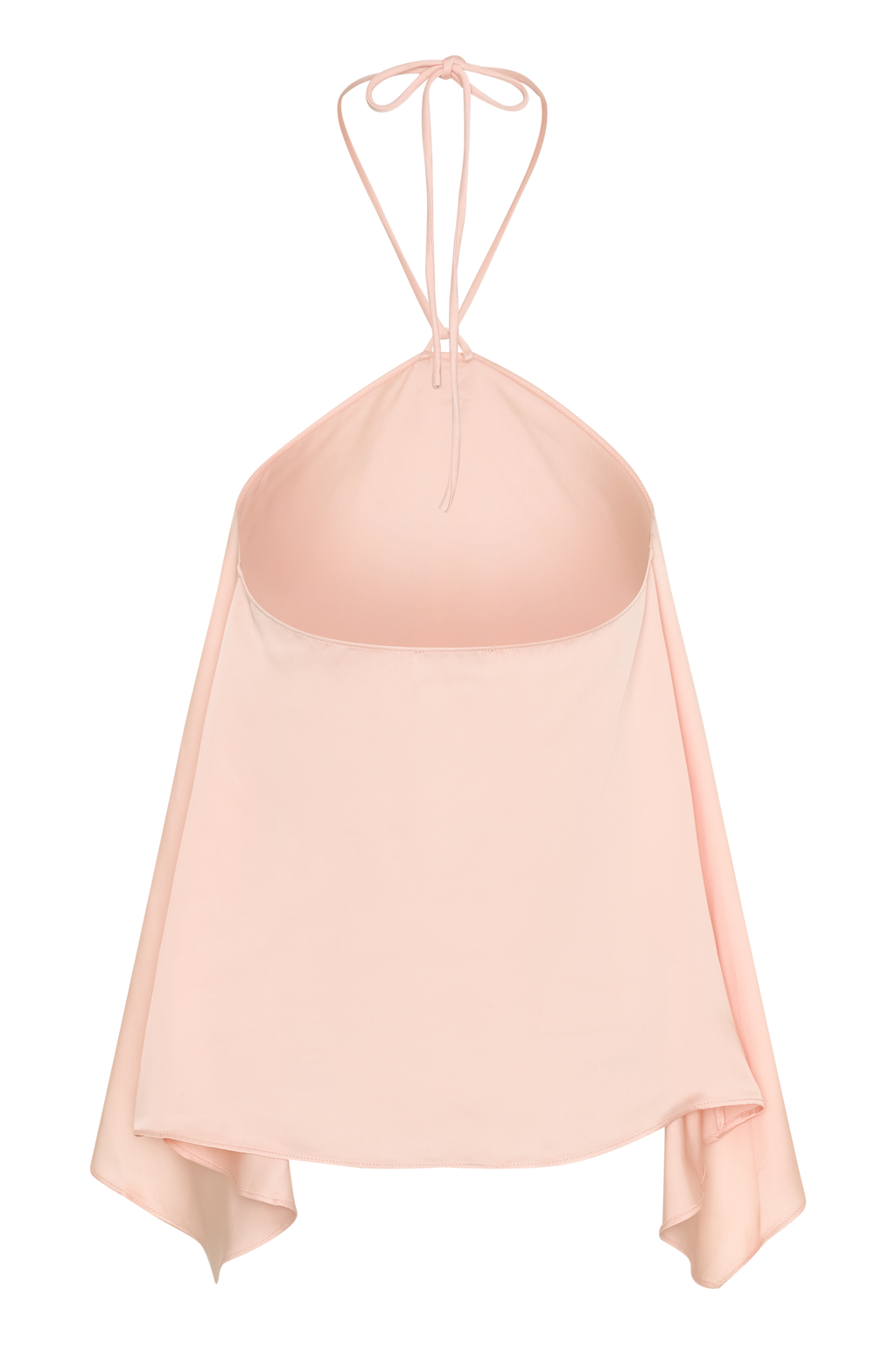 Adelaide Draped Satin Halter Top - Peach