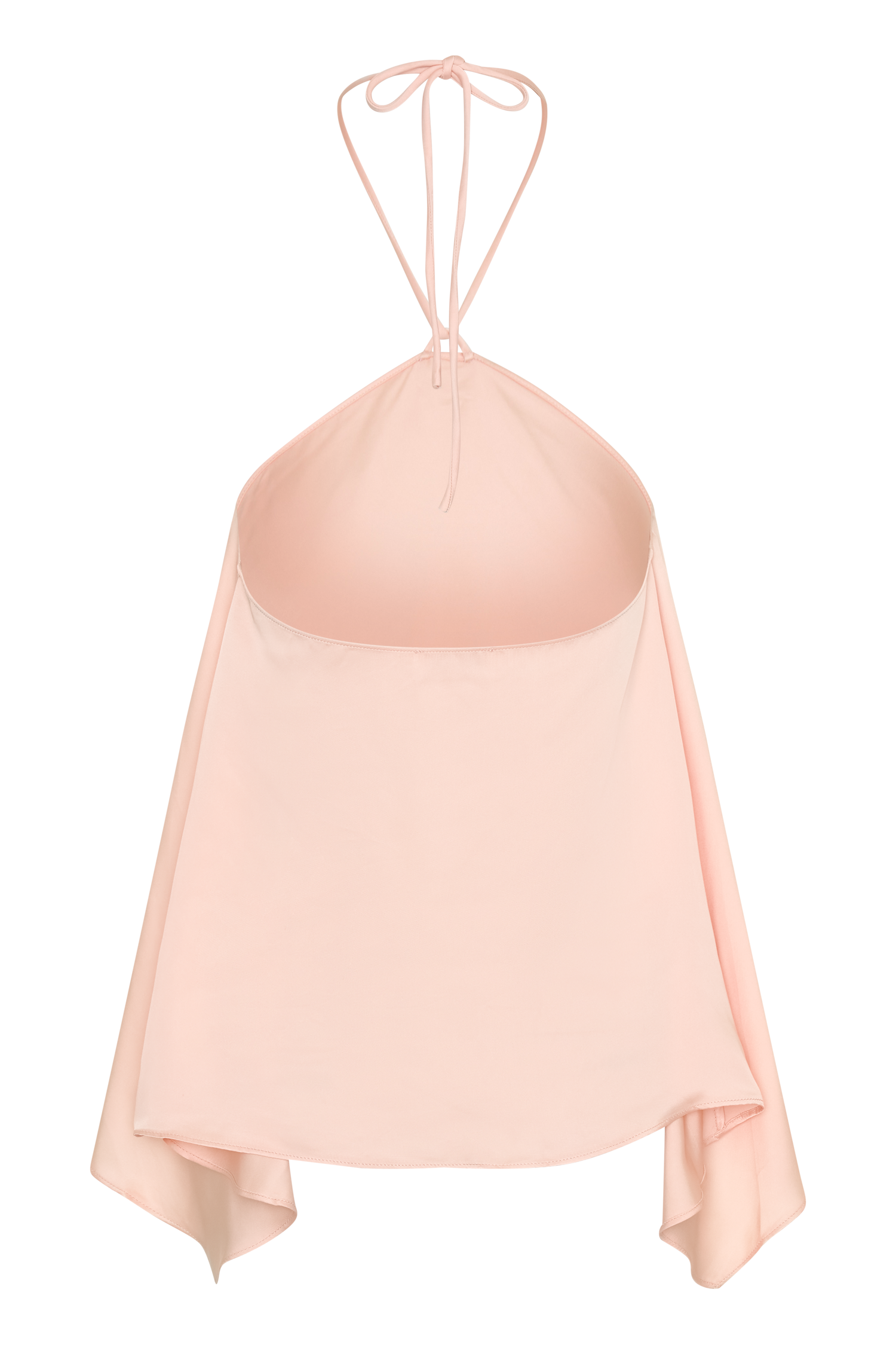 Adelaide Draped Satin Halter Top - Peach