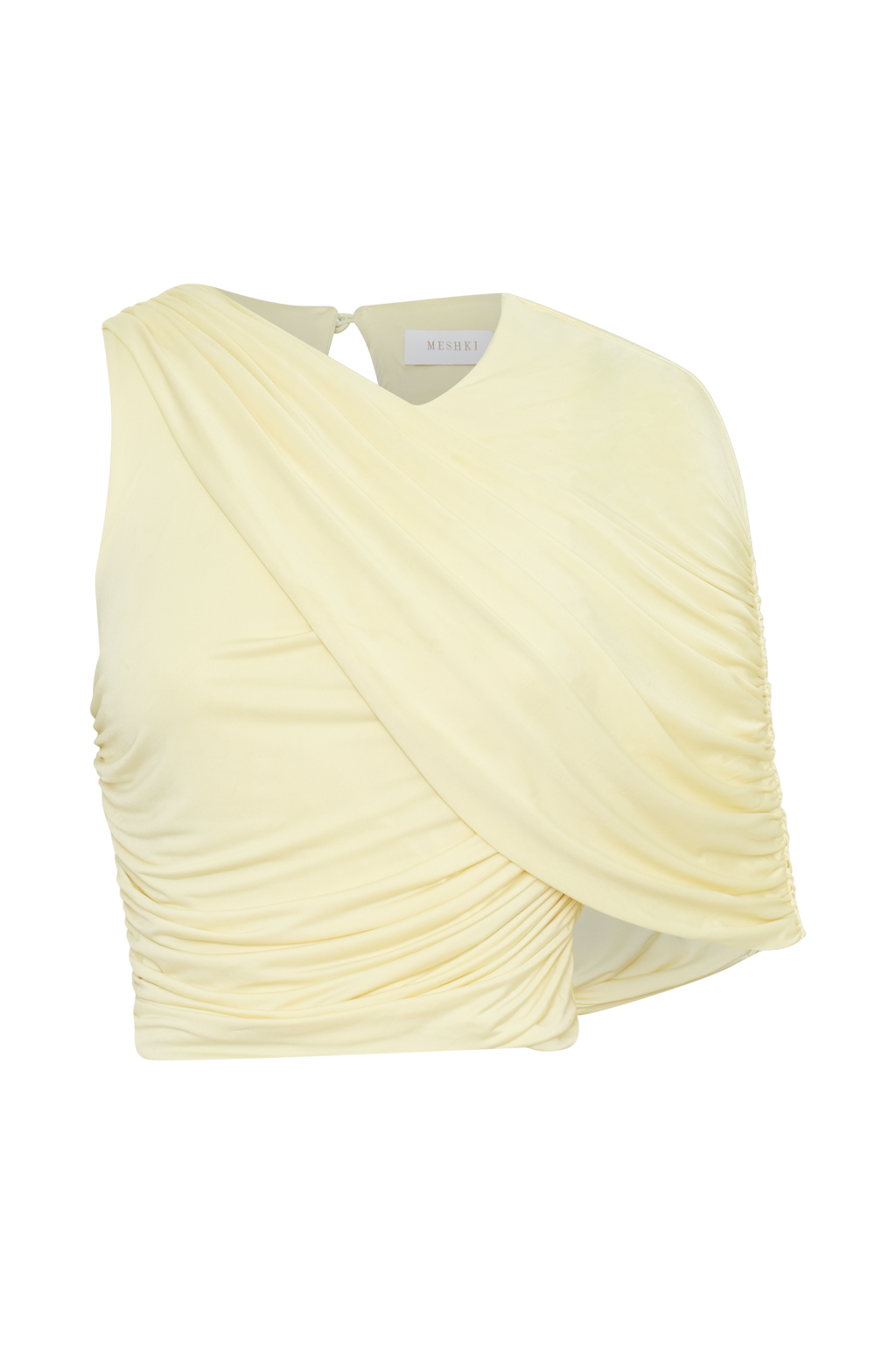 Adrienne One Shoulder Slinky Top - Lemon