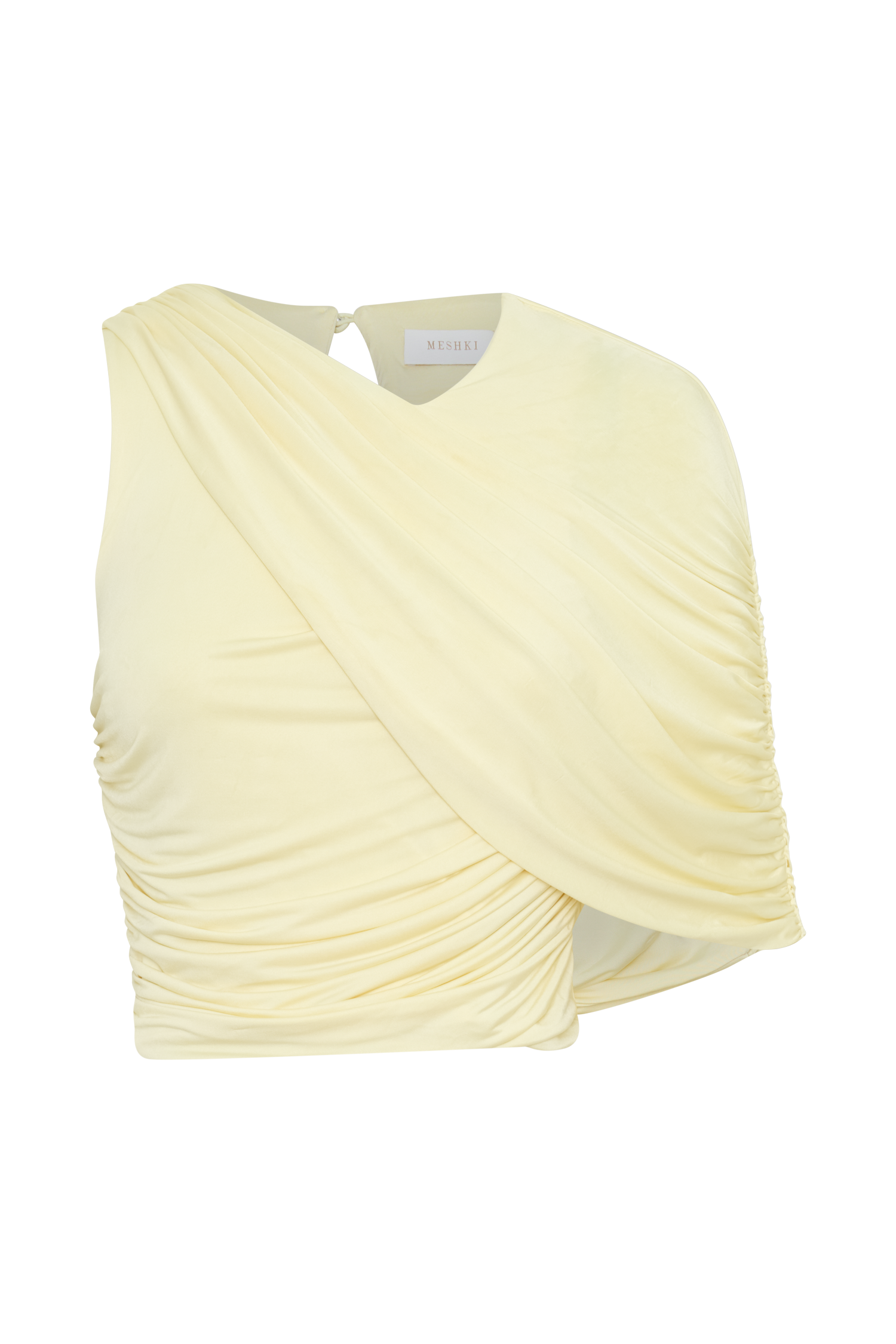 Adrienne One Shoulder Slinky Top - Lemon