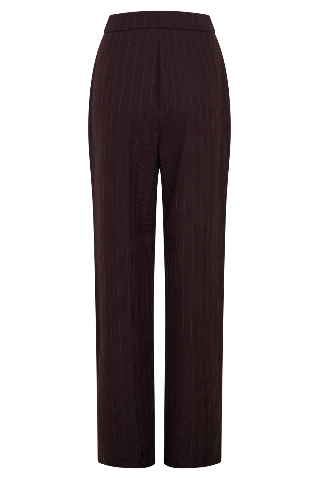 Agatha Straight Leg Suiting Pants - Plum Pinstripe