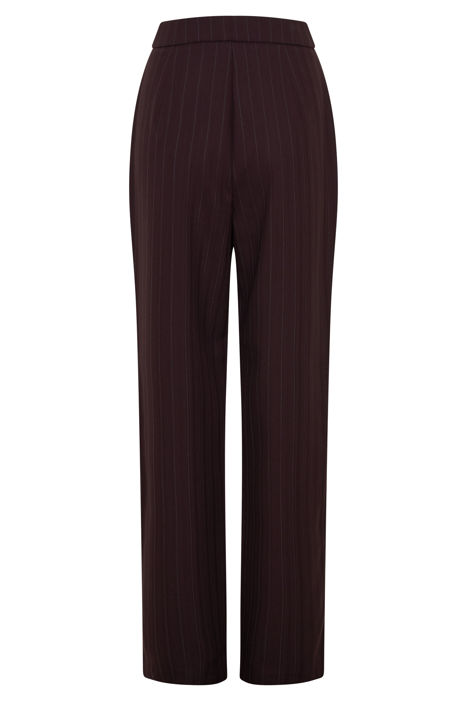 Agatha Straight Leg Suiting Pants - Plum Pinstripe