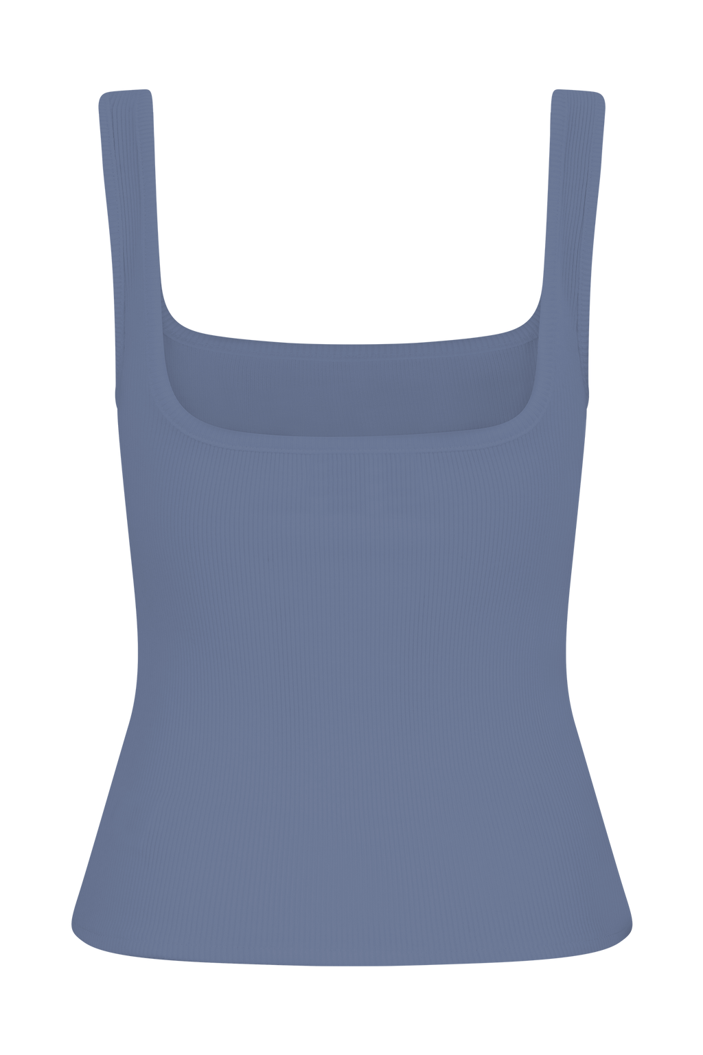 Aisling Ribbed Square Neck Sleeveless Top - Cornflower Blue