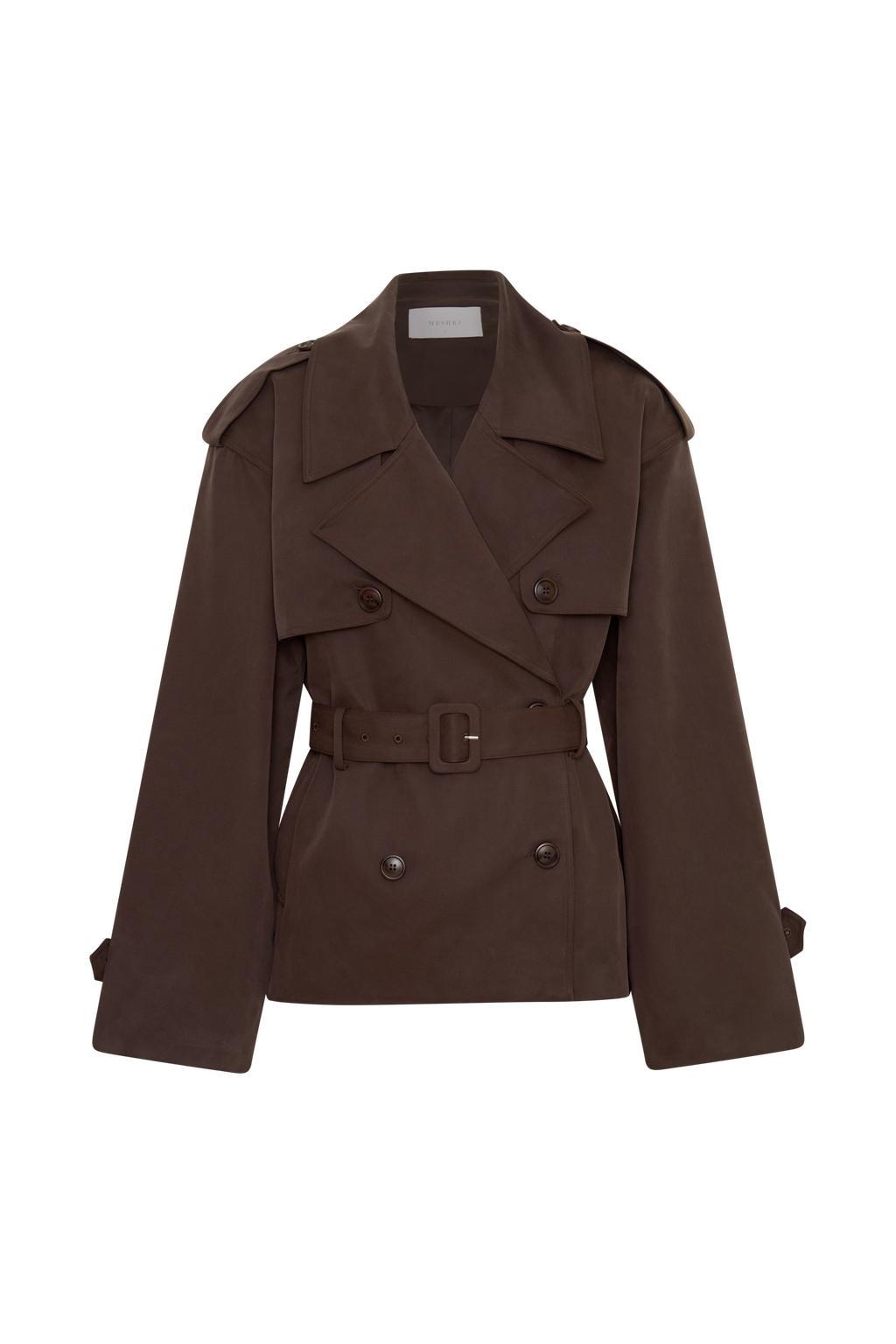 Alden Short Trench Jacket - Chocolate