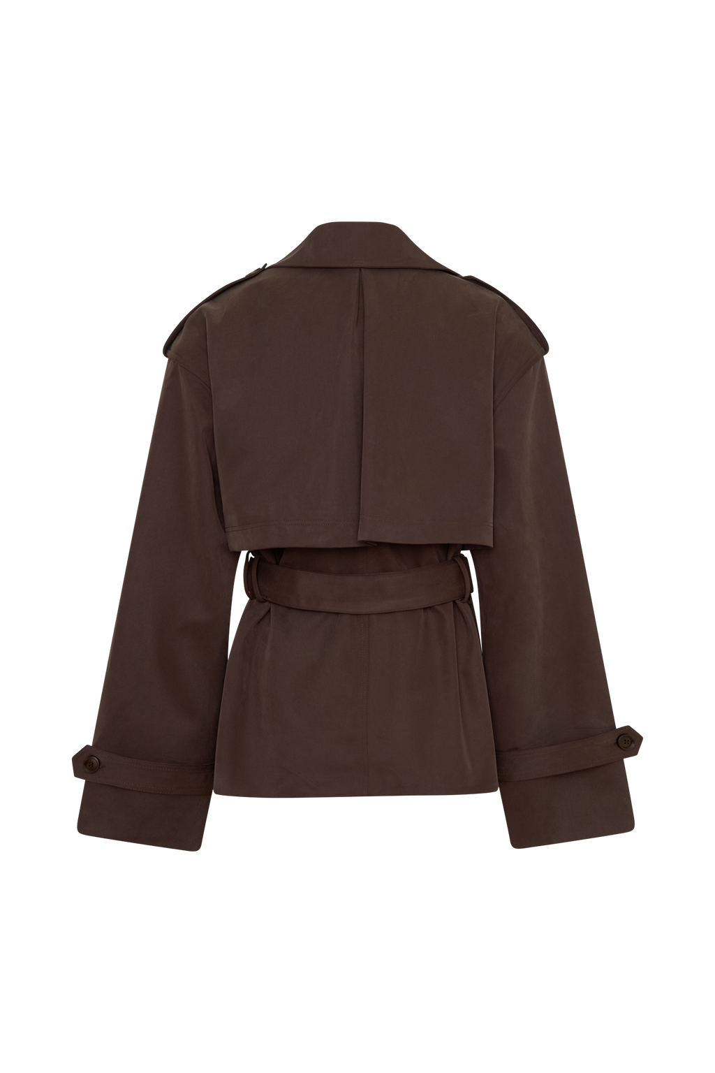 Alden Short Trench Jacket - Chocolate