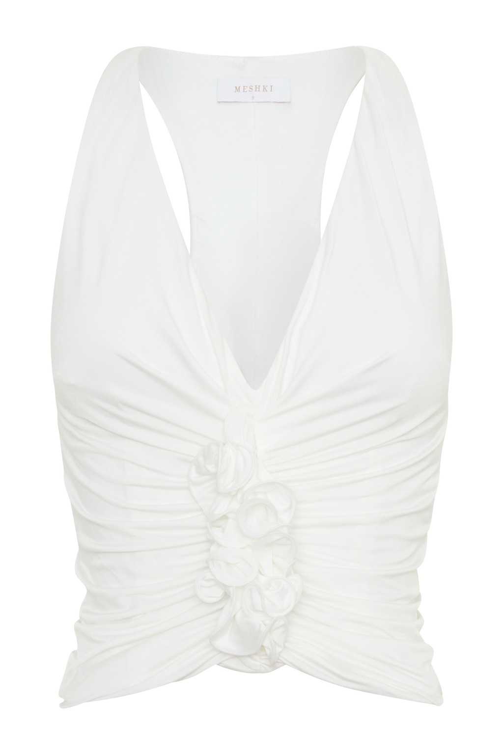 Alessandra Slinky Ruffle Top - Ivory