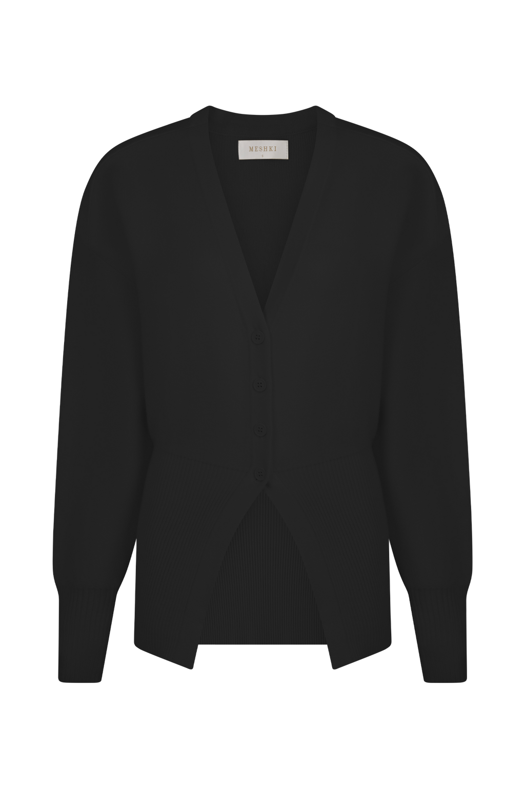 Alexia Buttoned Oversized Cardigan - Black
