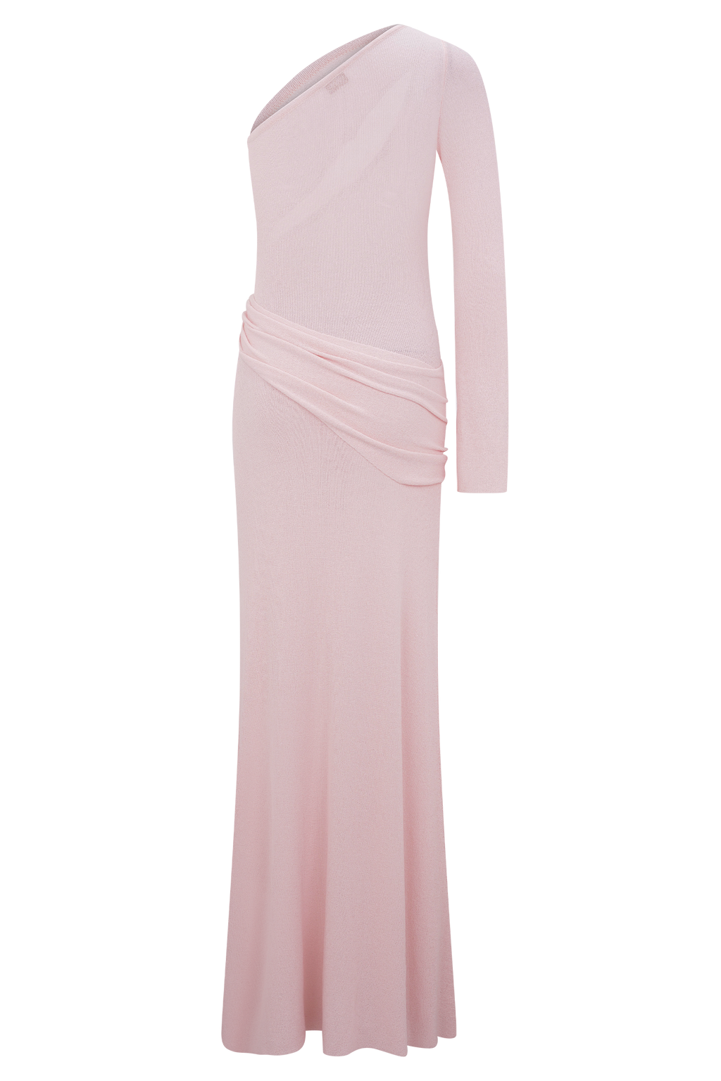 Alexius One Shoulder Knit Maxi Dress - Dusty Pink