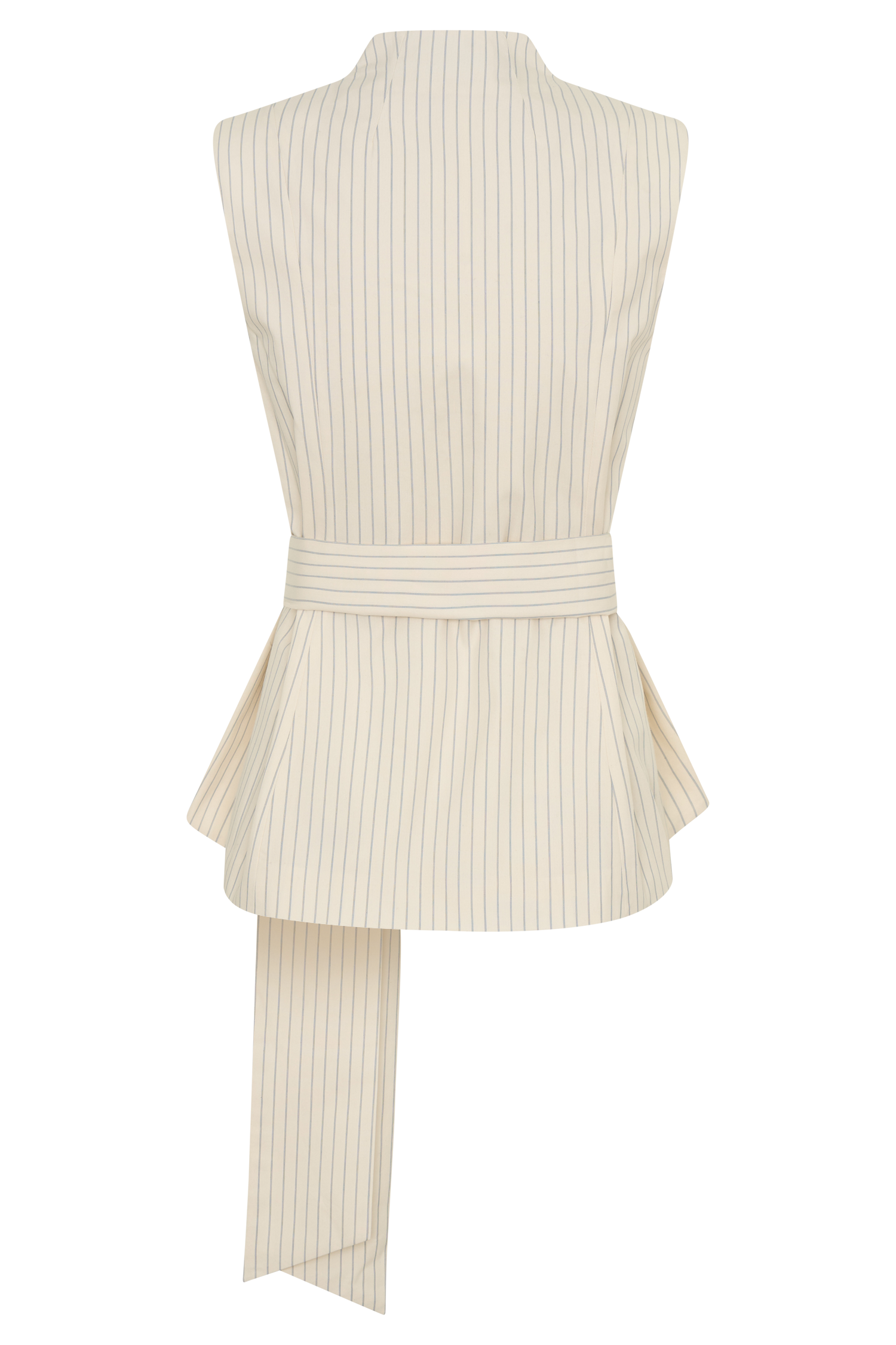 Alina Waist Tie Sleeveless Top - Stripe