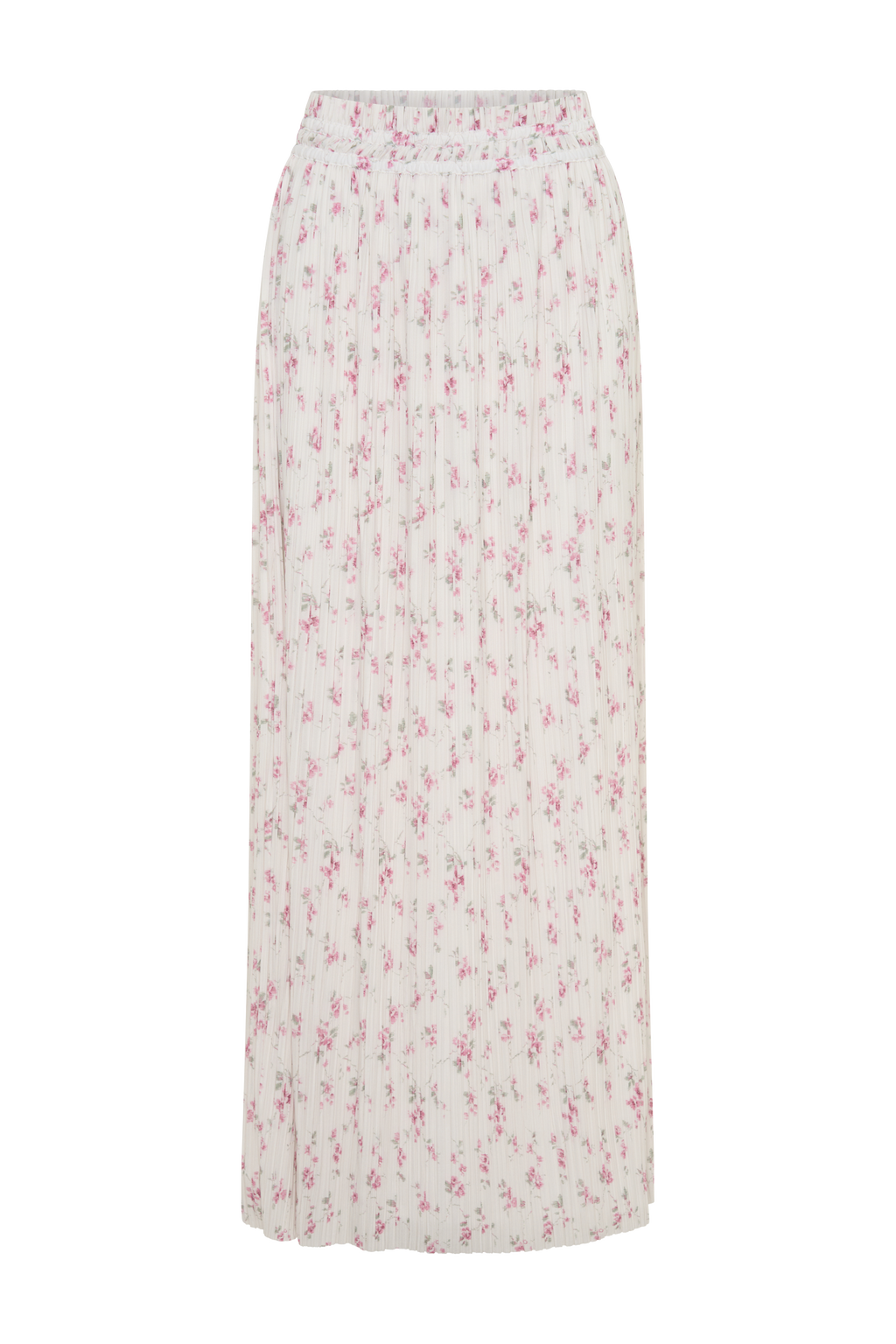 Amaris Gathered Plisse Maxi Skirt - Floral Ditsy Print