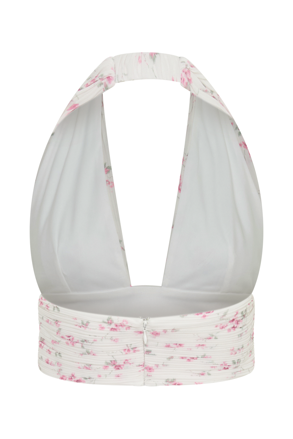 Amaris Sleeveless Plisse Halter Top - Floral Ditsy Print