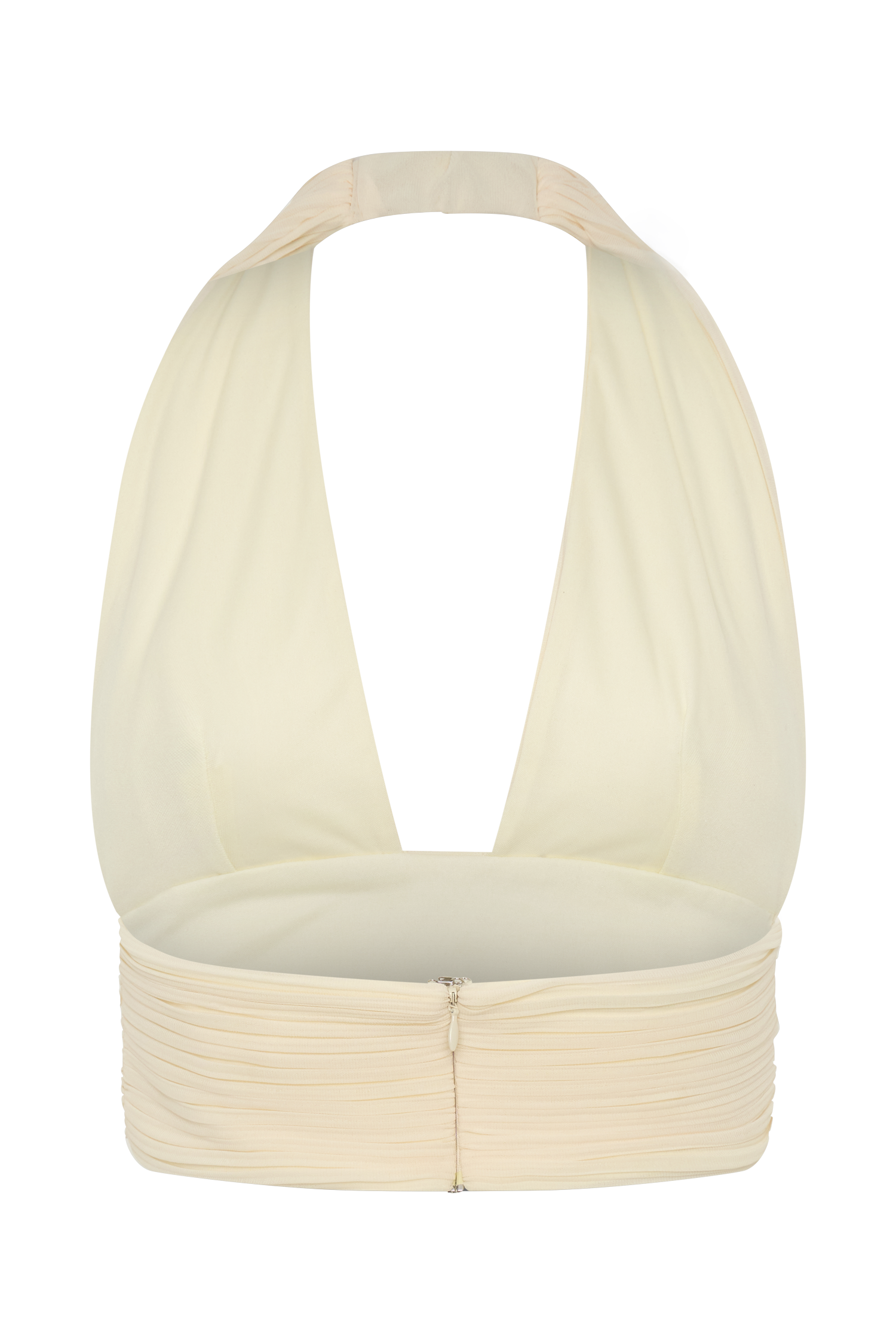 Amaris Sleeveless Plisse Halter Top - Lemon