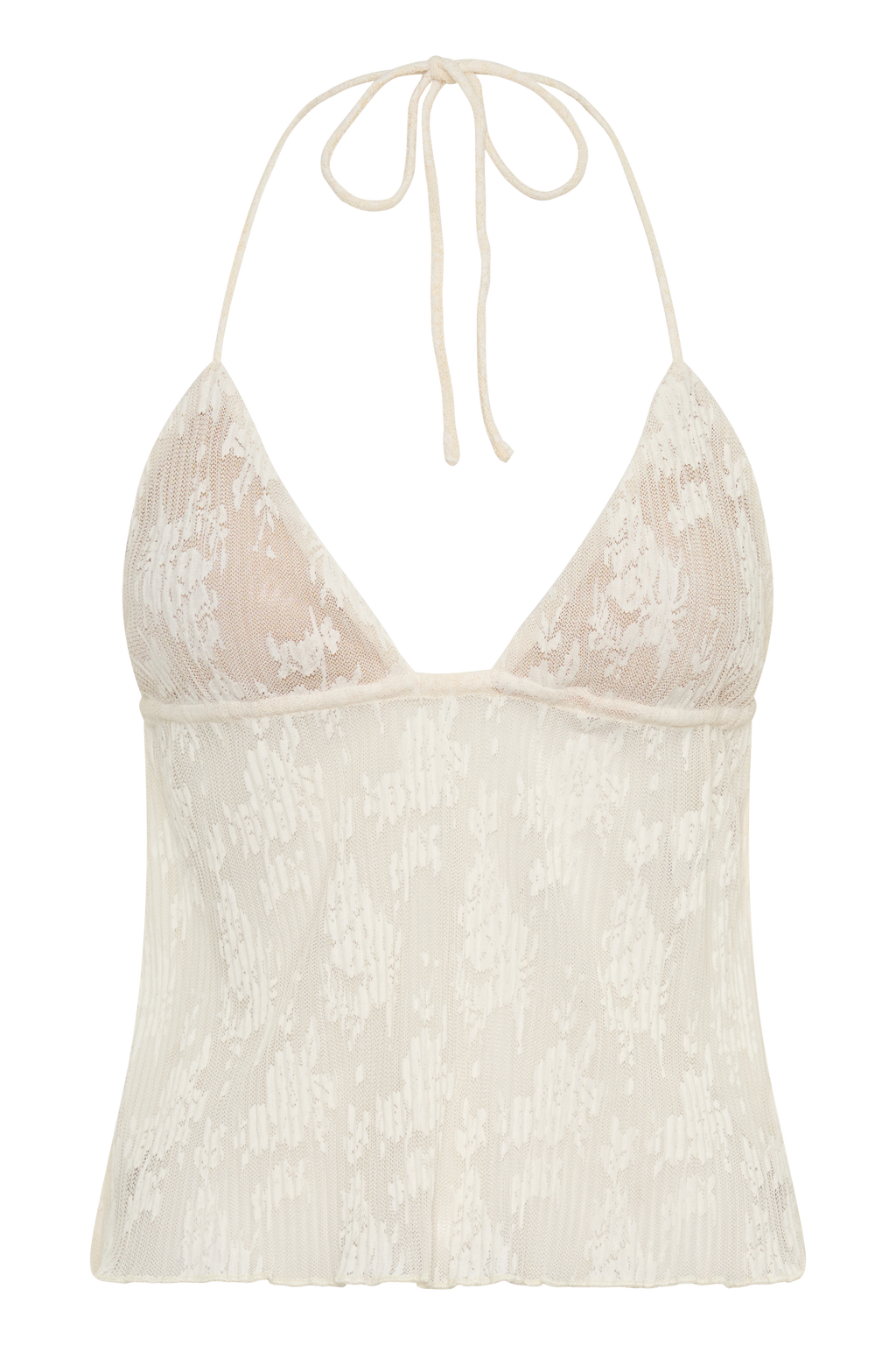 Ambrose Lace Cami Halter Top - Ivory