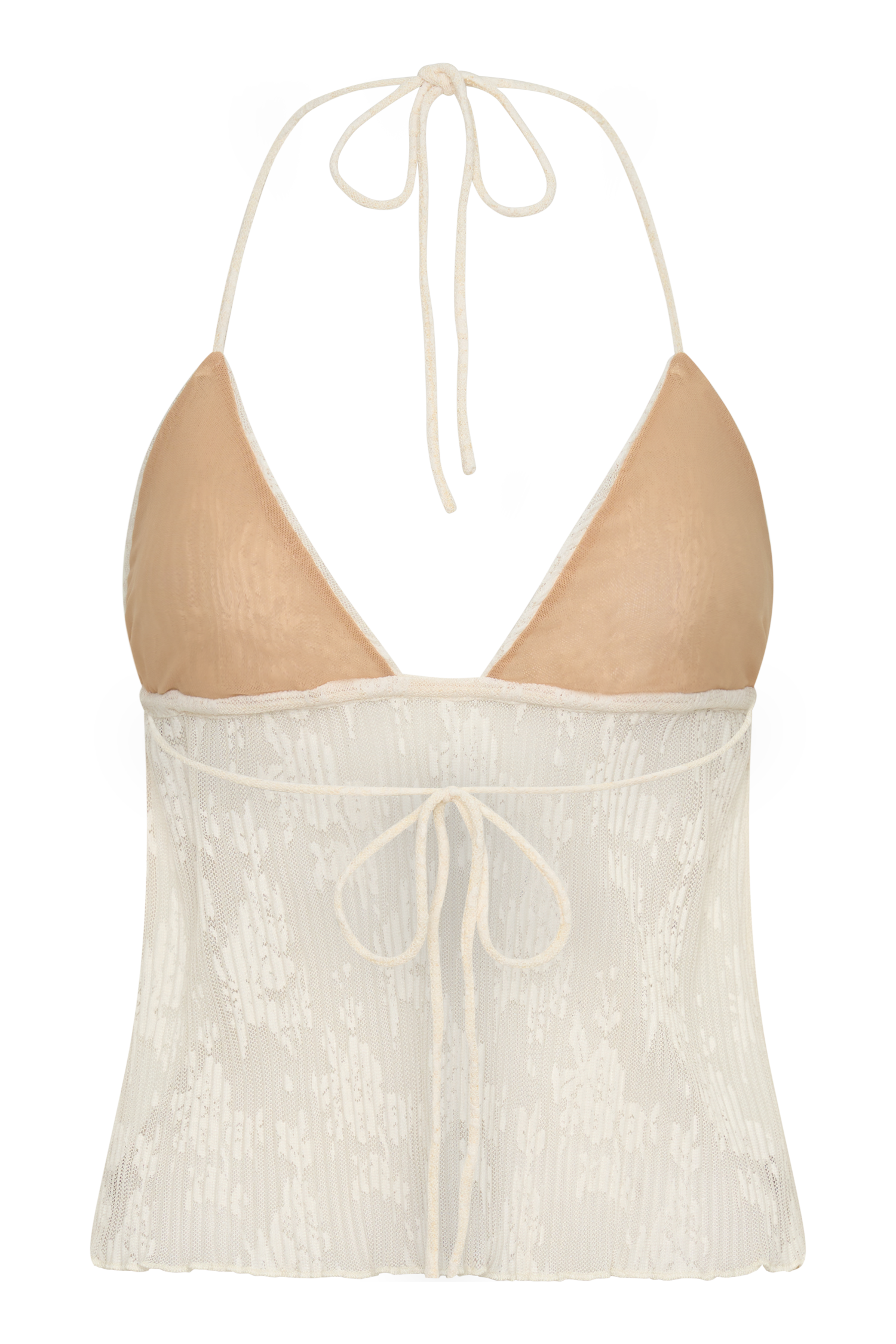 Ambrose Lace Cami Halter Top - Ivory