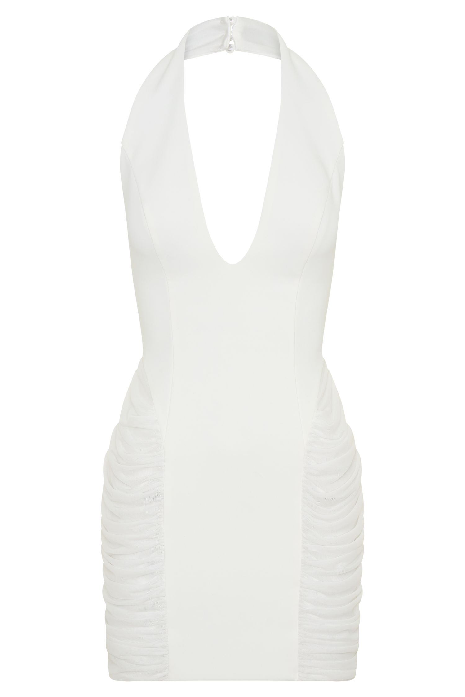 Anari Gathered Scuba Mini Dress - White
