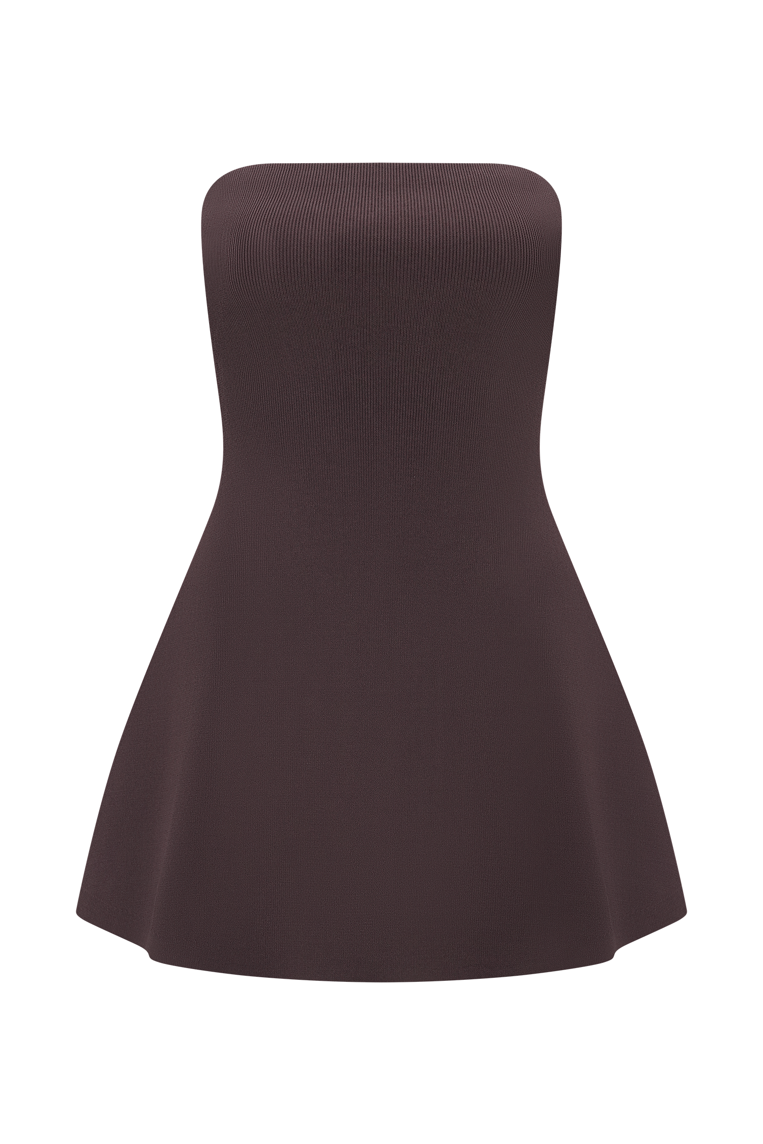 Anette Bandage Knit Strapless Top - Chocolate