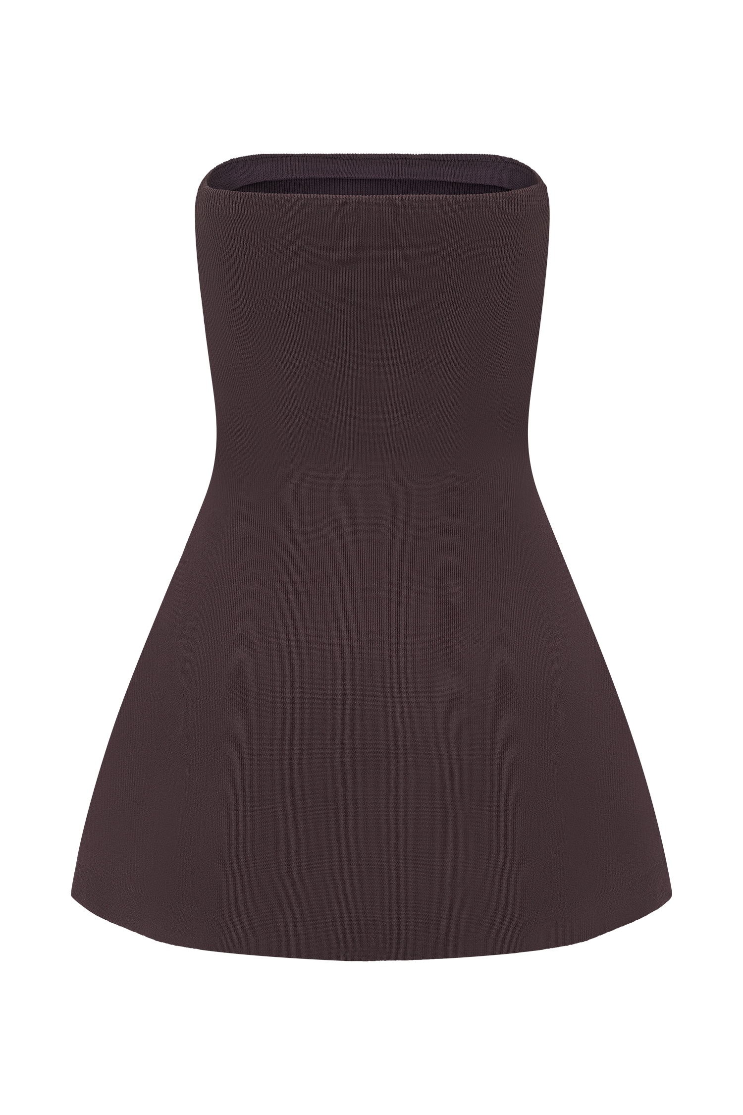 Anette Bandage Knit Strapless Top - Chocolate
