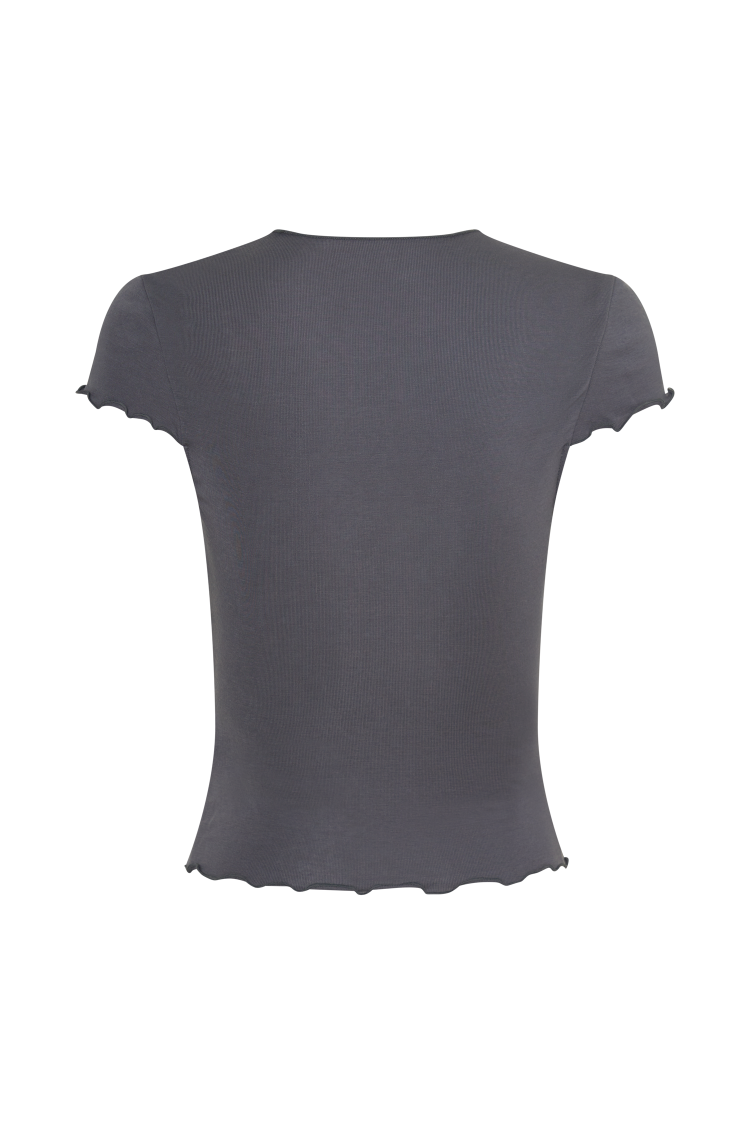 Anfie High Neck Top With Piping Detail - Grey