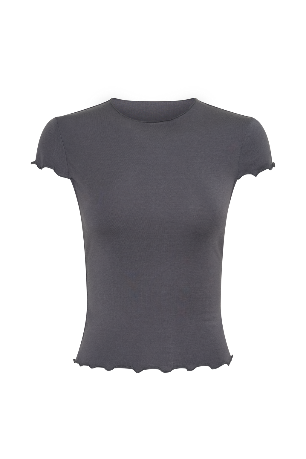 Anfie High Neck Top With Piping Detail - Grey