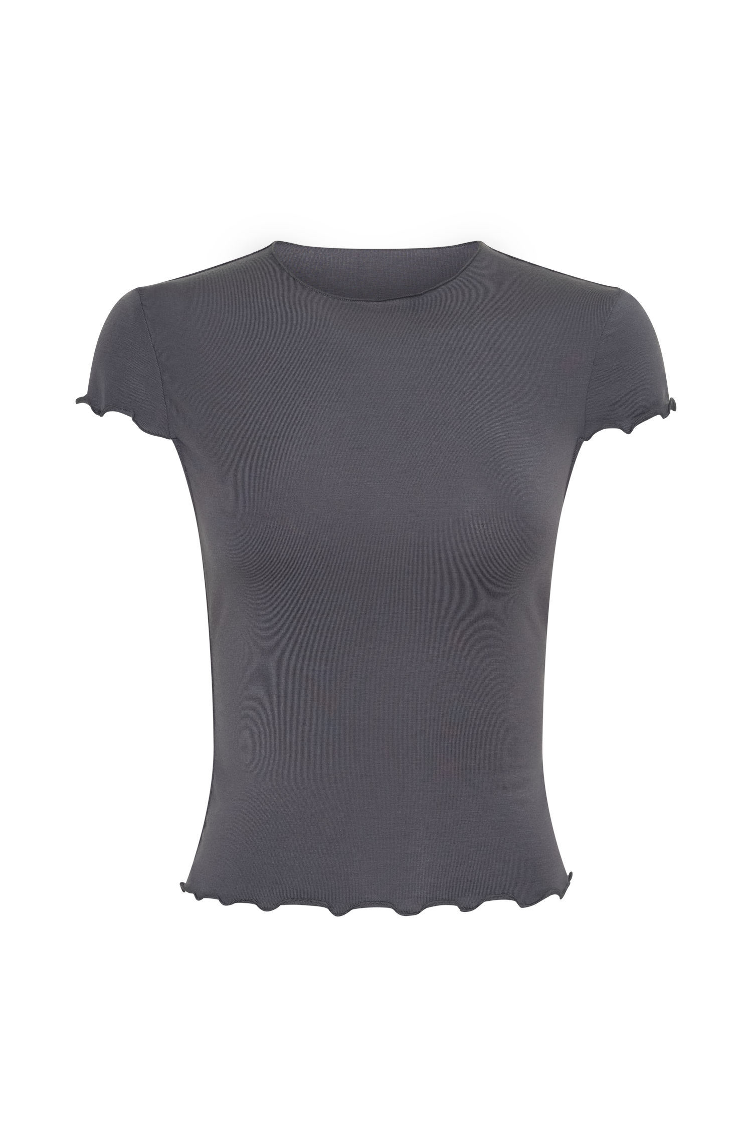 Anfie High Neck Top With Piping Detail - Grey